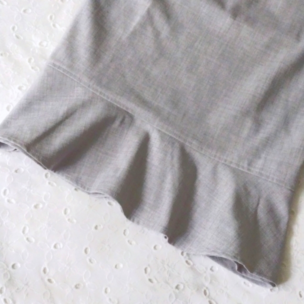 Duo Maternity Gray Skirt Kick Ruffle Stretch Size S